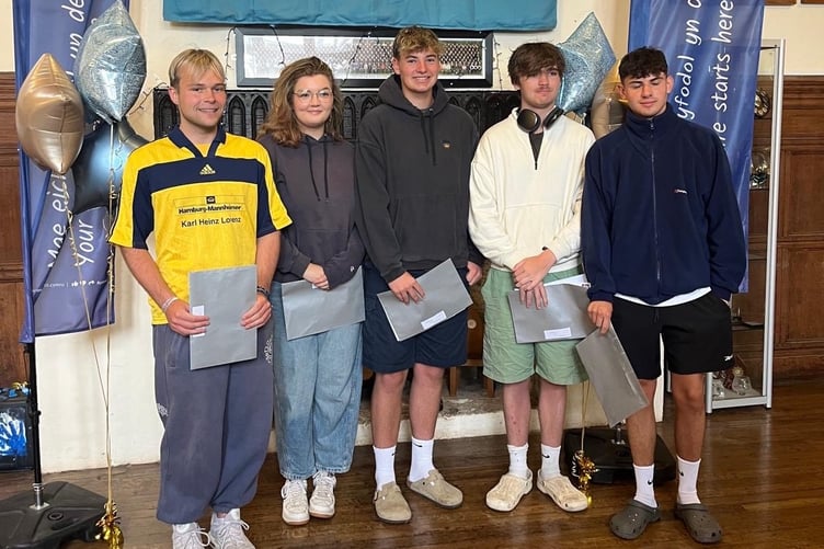 Learners at Gwernfyed High School this morning