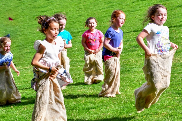 Girls Sack Race, Childrens Sports Cwm Owen Show