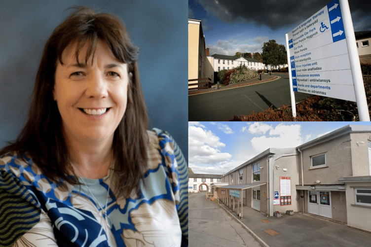 Left is Hayley Thomas, Chief Executive of Powys Teaching Health Board. Right is Breconshire War Memorial Hospital and Bronllys Community Hospital