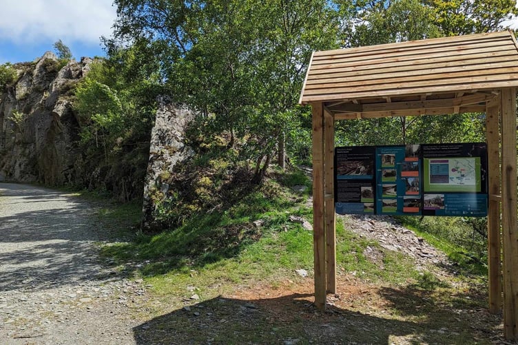 An information shelter at the entrance to Devil’s Gulch in the Elan Valley