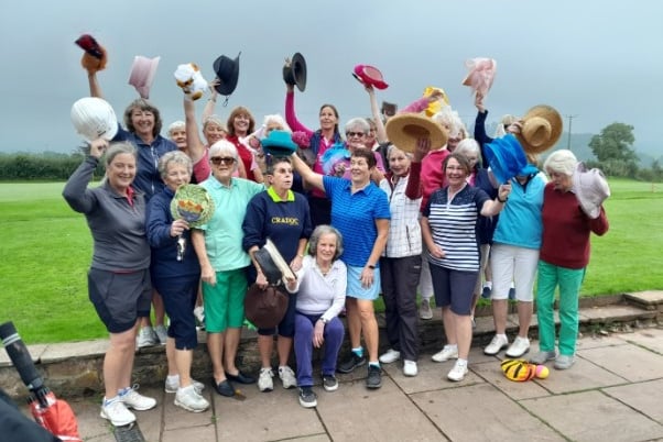 Cradoc Ladies with a variety of hats on Lady Captain’s Day