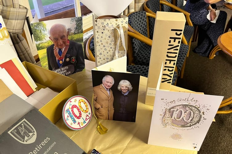 Some of the cards and presents received by Sam on his birthday
