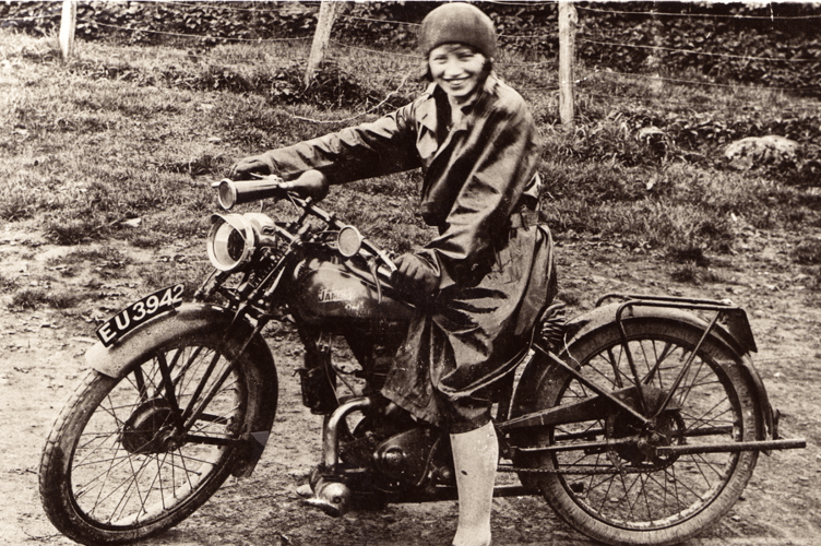 Doreen on her motorbike