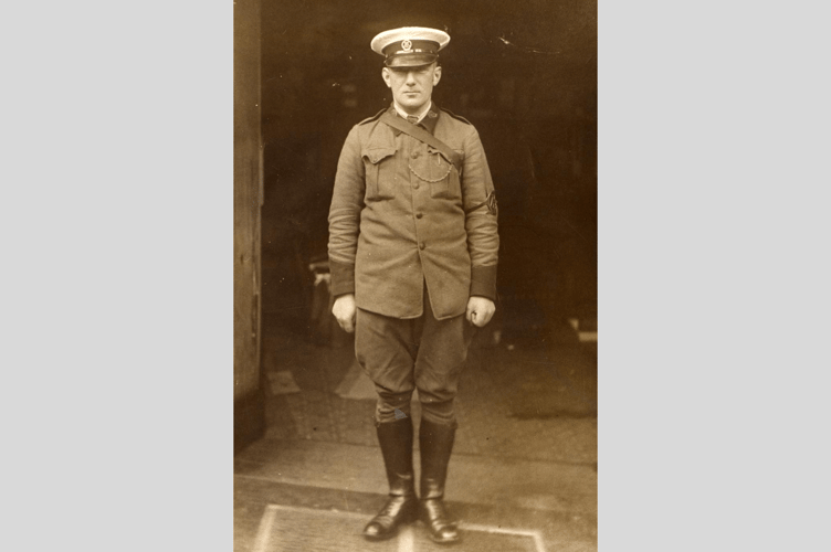 Gwynne wearing his AA patrolman's uniform