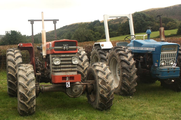 Andrew Thomas' pair of tractors - a MF178 4wd and County 1124