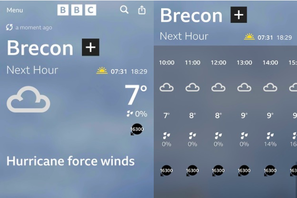 BBC Weather app