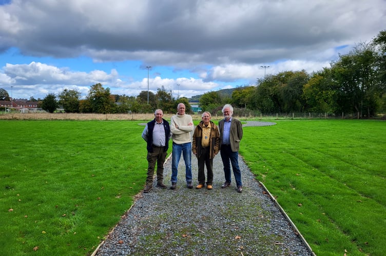 Pictured at the new extension in Hay-on-Wye cemetery are Cllr Richard Church, Powys County Council’s Cabinet Member for a Safer Powys; and Hay on Wye Town Council councillors Cllr Alan Powell, Cllr Simon Morris and Cllr Robert Golesworthy