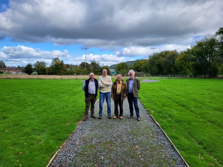 Pictured at the new extension in Hay-on-Wye cemetery are Cllr Richard Church, Powys County Council’s Cabinet Member for a Safer Powys; and Hay on Wye Town Council councillors Cllr Alan Powell, Cllr Simon Morris and Cllr Robert Golesworthy