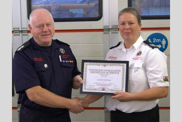 Talgarth firefighter celebrates 42 years of service