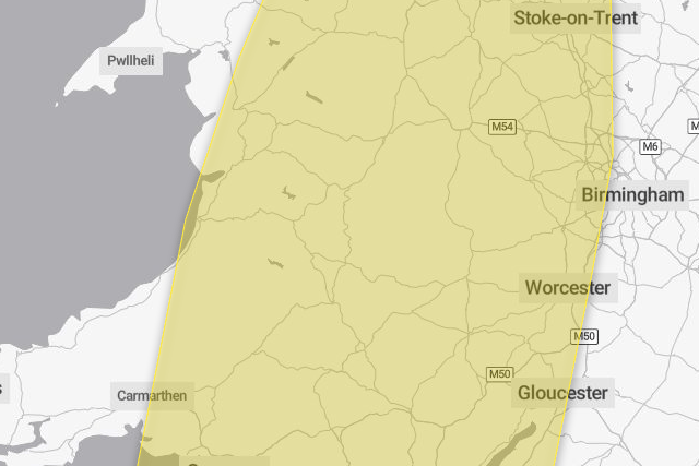 Heavy rain warning for Brecon and Radnorshire