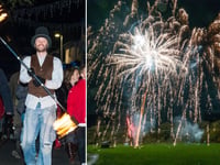 Fire juggling and live music at Presteigne fireworks display