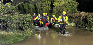 Firefighters tackle floods