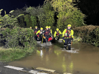 Firefighters tackle floods