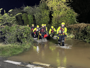 Firefighters tackle floods