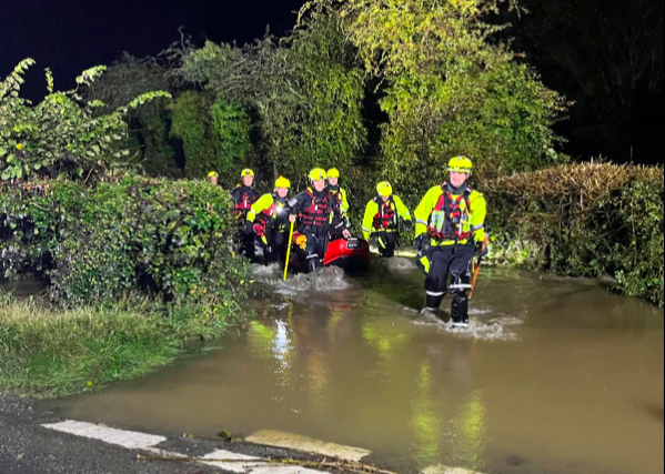 Knighton Fire Station, floods 16/10/2024