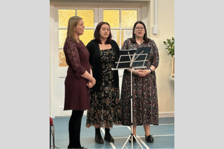 Mairwen Edwards, Mollie Hughes and Sian Healey