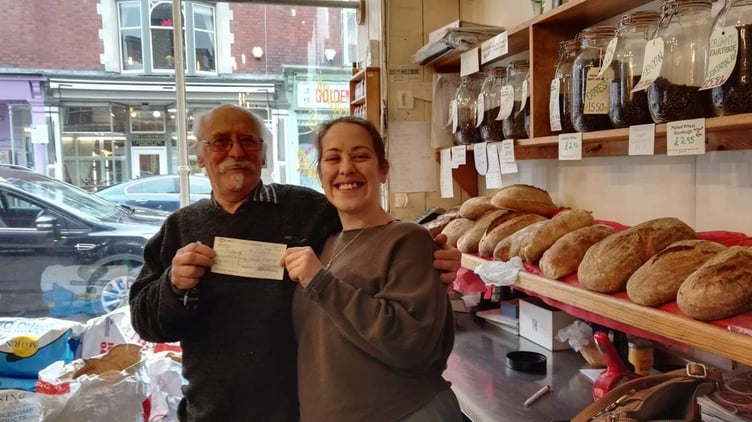 Van and Rosie, pictured on the day she took over the shop