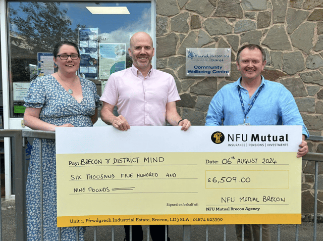 Brecon Mind gets £6,500 boost from NFU Mutual