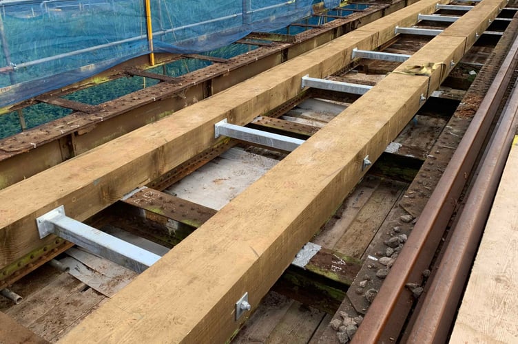 Brand new timbers being put in place