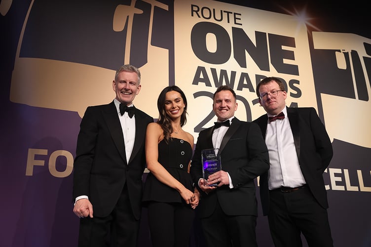 John Williams, Engineering Manager at Williams Coaches, receives his Engineer of the Year award at the 2024 routeone Awards ceremony in Birmingham