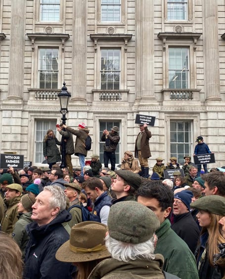 Farmers march on Whitehall in London on November 19 2024
