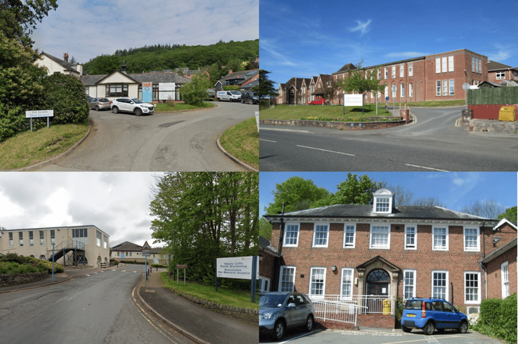 Llanidloes War Memorial Hospital, Llandrindod Wells County War Memorial Hospital, Newtown Hospital Montgomery County Infirmary and Breconshire War Memorial Hospital