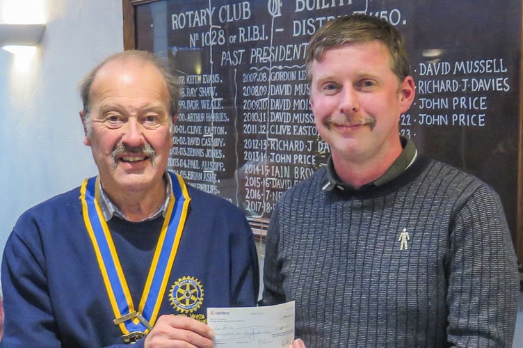 Builth Wells Rotary President, Robert Evans (left) and  parkrun organiser, Lee Jarvis