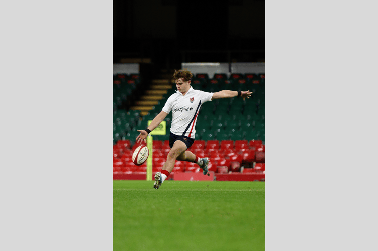 Carwyn Leggatt-Jones drops one of his two goals at the Principality Stadium