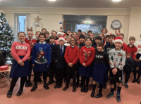 Pupils spread Christmas cheer at Brecon hospital