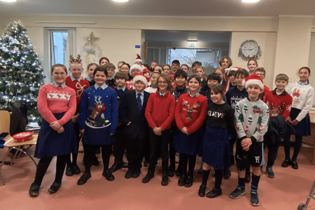 Pupils spread Christmas cheer at Brecon hospital