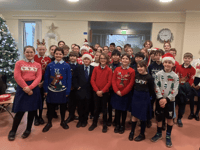 Pupils spread Christmas cheer at Brecon hospital