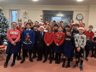 Pupils spread Christmas cheer at Brecon hospital