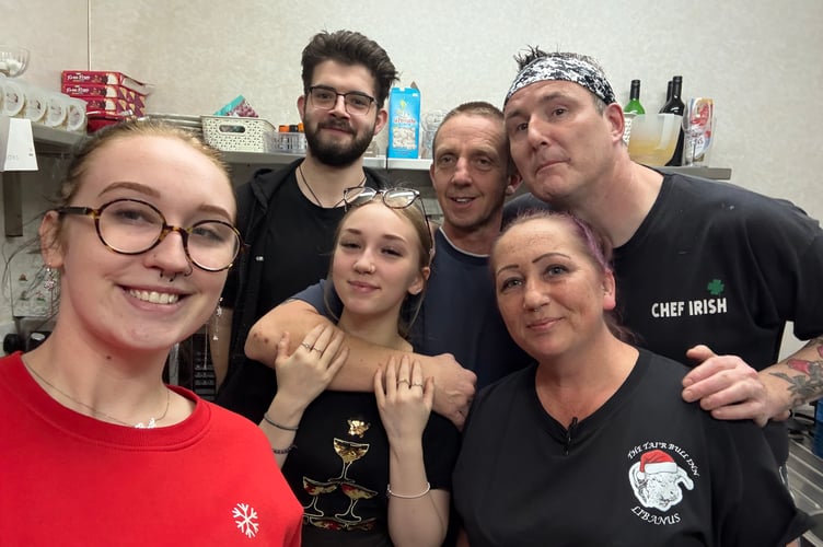 Katie and her team, Chef Irish, Rich, Kayleigh, Jasmine, Liam 