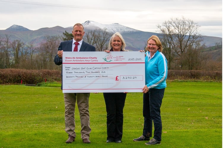 The cheque presentation at Cradoc Golf Club