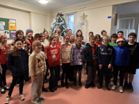 Ysgol Golwg Pen Y Fan pupils sing Christmas songs at Brecon Hospital