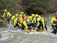 Rhayader fire crew rescue Nicky the donkey from river