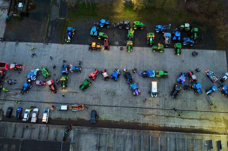 Farmers used tractors to spell out ‘Stop Farm Tax’ in a powerful protest against proposed inheritance tax changes