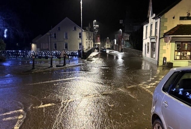 Fire crews battle flooding in Llanwrtyd Wells