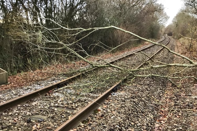 Storm damage on the Heart of Wales line