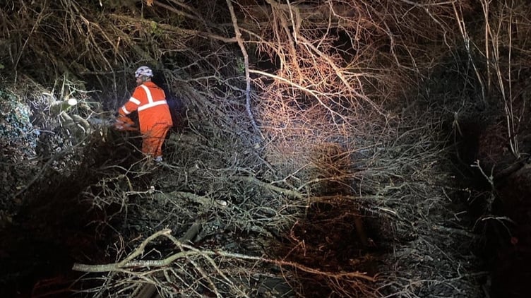 Storm damage on the Heart of Wales line back in December