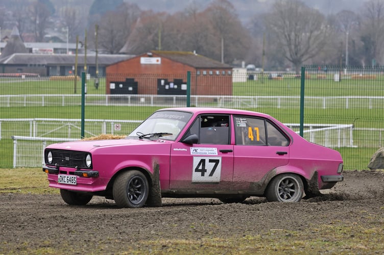 Bleddyn Thomas and Brecon-based co-driver Sam Weller tackle the slippery showground stages