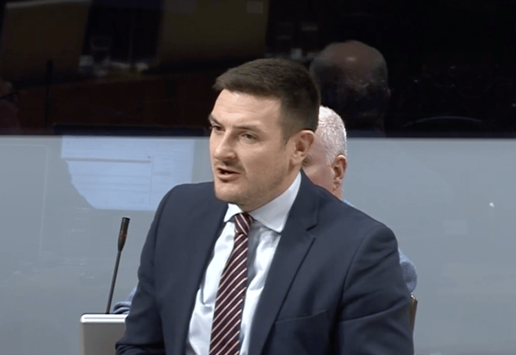 James Evans MS speaking in the Senedd this week