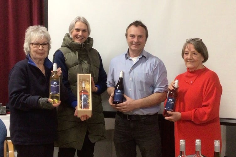 Lizzie Brailsford, Ruth Curzon, Mike Phillips of Blue Moon Vineyard and Kathryn Hunt