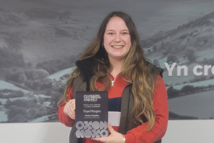 Faye Morgan from Newbridge-on-Wye wins silver at the 2025 Success Through Skills Awards.