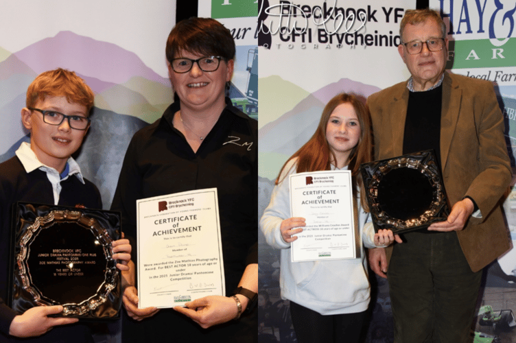 Owain of Troedrhiwdalar YFC won Best Actor Under 18 and Darcy of Pontfaen YFC won Best Actress Under 18