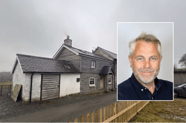 Kinghead Cottages, Dolau - councillors have approved plans for a two-storey extension and to demolish the outbuilding at the cottage on the left. Inset is Cllr Elwyn Vaughan