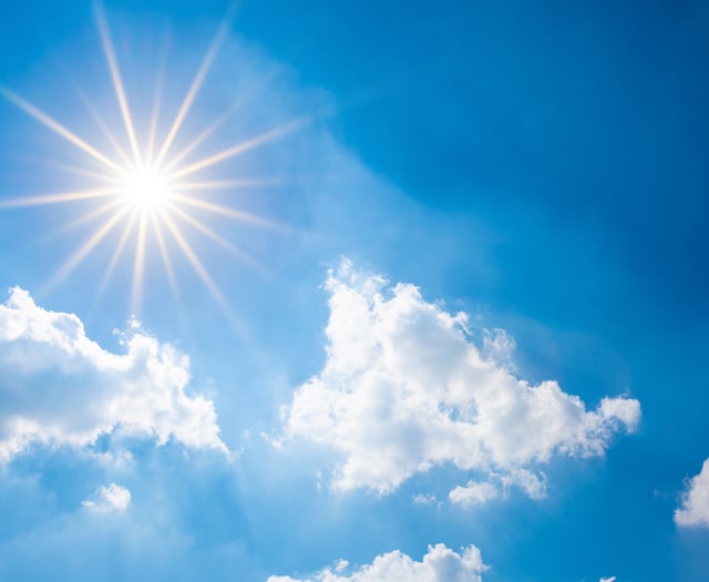 Sunny today with a chance of afternoon rain, clear tomorrow