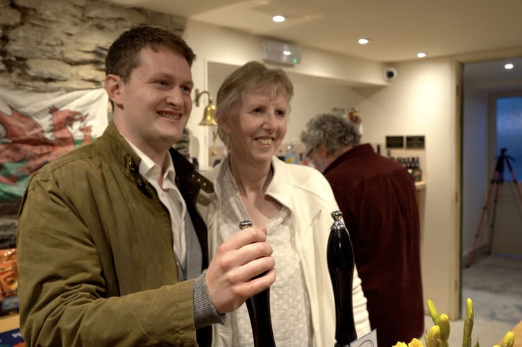 MP David Chadwick with Sue Norton, Chair of the Radnor Arms Community Benefit Society. 