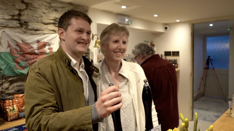 MP David Chadwick with Sue Norton, Chair of the Radnor Arms Community Benefit Society.