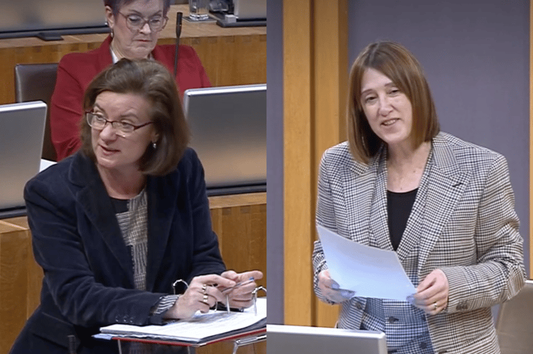 First Minister Eluned Morgan (left) and Jane Dodds MS (right) discuss the potential of the Global Centre of Rail Excellence for local jobs